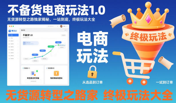 不备货电商玩法1.0，​无货源转型之路独家揭秘，一站到底，终极玩法大全-泱泱学习社