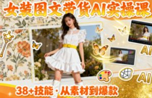 女装图文带货的AI实操课,覆盖38个实用技能,快速提升素材制作效率-泱泱学习社