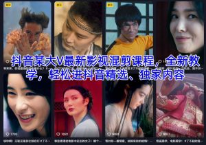 抖音某大V最新影视混剪课程，全新教学，轻松进抖音精选、独家内容-泱泱学习社