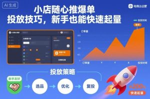 小店随心推爆单投放技巧，新手也能快速起量-泱泱学习社