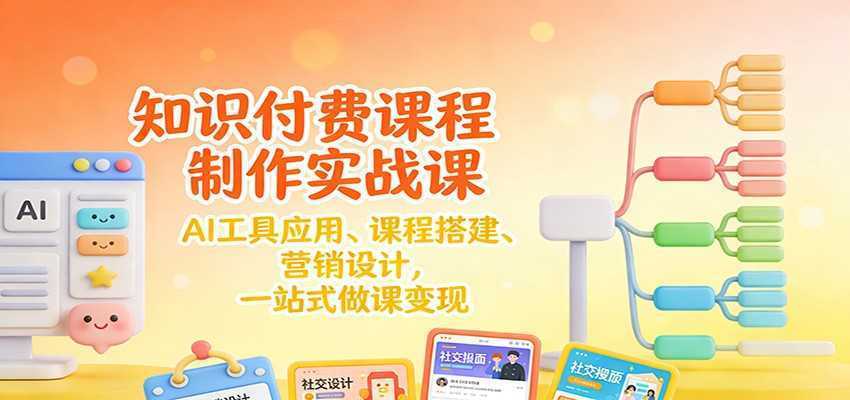 知识付费课程制作实战课：AI工具应用 、课程搭建、营销设计，一站式做课变现-泱泱学习社