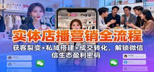 实体店播营销全流程：获客裂变+私域搭建+成交转化，解锁微信生态盈利密码-泱泱学习社
