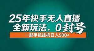 年底流量风口：快手无人直播全新玩法，一部手机挂机日入500+-泱泱学习社