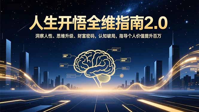 人生开悟全维指南2.0：洞察人性、思维升级、财富密码，认知破局，指导个人价值提升百万-泱泱学习社