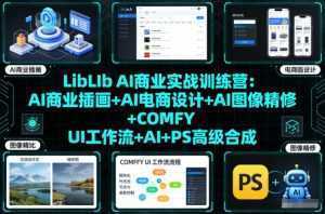 LibLIb AI商业实战训练营：AI商业插画+AI电商设计+AI图像精修+COMFY UI工作流+AI+PS高级合成-泱泱学习社
