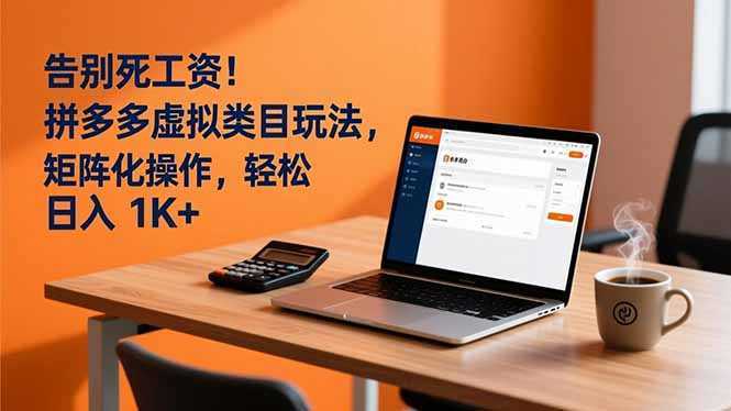 告别死工资！拼多多虚拟类目玩法，矩阵化操作，轻松日入 1K+-泱泱学习社