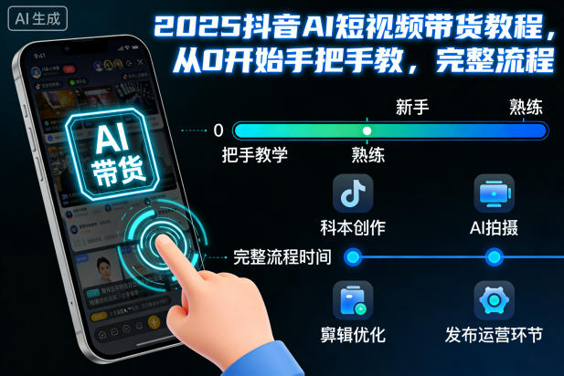 2025抖音AI短视频带货教程,从0开始手把手教,完整流程-泱泱学习社