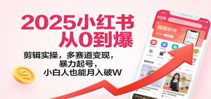 2025小红书从0到爆：剪辑实操，多赛道变现，暴力起号，零基础也能月入破W-泱泱学习社