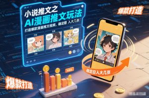 小说推文之AI漫画推文玩法,打造爆款漫画推文视频,稳定日入大几张-泱泱学习社