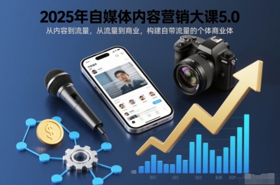 2025年自媒体内容营销大课5.0,从内容到流量,从流量到商业,构建自带流量的个体商业体-泱泱学习社