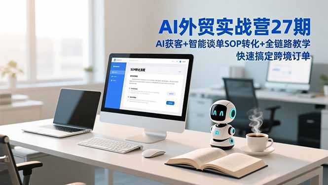 AI外贸实战营27期，AI获客+智能谈单+SOP转化+全链路教学，快速搞定跨境订单-泱泱学习社