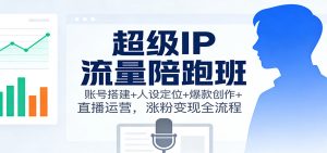 超级IP流量陪跑班：账号搭建+人设定位+爆款创作+直播运营，涨粉变现全流程-泱泱学习社