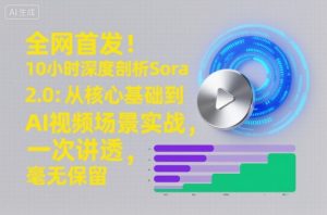 全网首发！10小时深度剖析Sora 2.0：从核心基础到AI视频场景实战，一次讲透，毫无保留-泱泱学习社