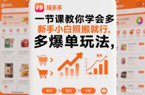 一节课教你学会拼多多爆单玩法，新手小白照搬就行-泱泱学习社
