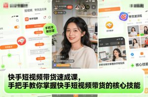 快手短视频带货速成课，手把手教你掌握快手短视频带货的核心技能-泱泱学习社