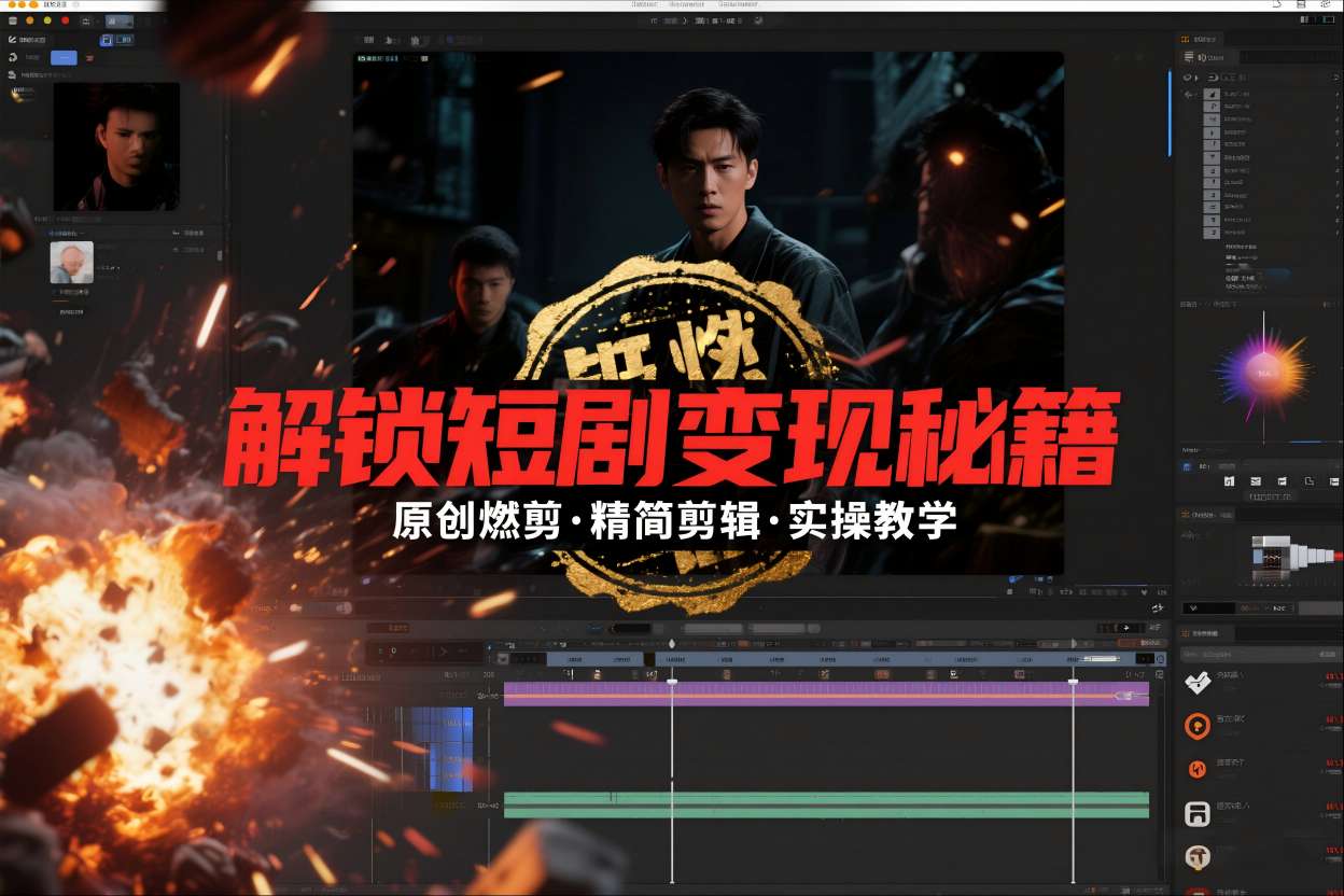 短剧拉新之原创燃剪精简剪辑实操课，解锁短剧变现秘籍-泱泱学习社