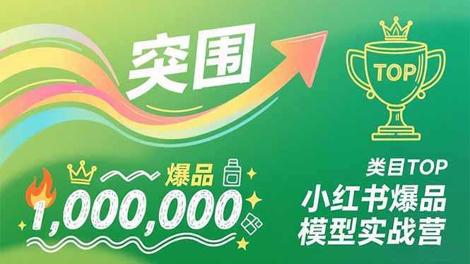 小红书爆品模型实战营，从新品突围到成为类目TOP，可复制路径，打造多个营收百万级爆品-泱泱学习社