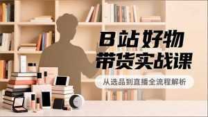 B站好物带货实战课，账号定位、选品拍摄、运营变现，全流程教学，实现UP主月入过万-泱泱学习社