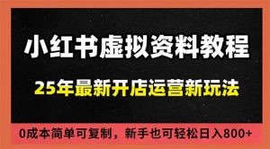 小红书虚拟资料项目：最新搜索流变现玩法，0成本简单可复制，一人多店打法，新手日入800+-泱泱学习社