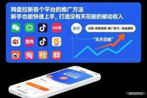 网盘拉新各个平台的推广方法，新手也能快速上手，打造没有天花板的被动收入-泱泱学习社