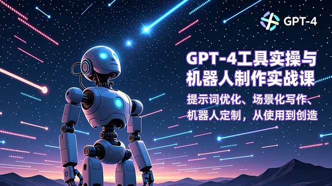 GPT-4工具实操与机器人制作实战课:提示词优化、场景化写作、机器人定制,从使用到创造-泱泱学习社