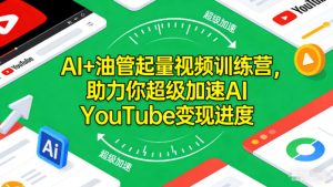 AI+油管起量视频训练营,助力你超级加速AI YouTube变现进度-泱泱学习社