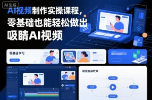 AI视频制作实操课程,零基础也能轻松做出吸睛AI视频-泱泱学习社