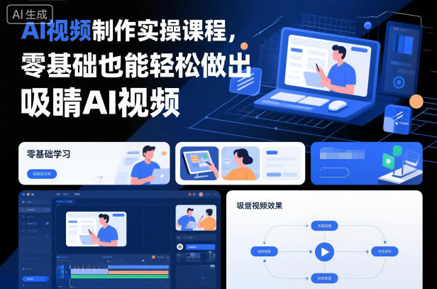 AI视频制作实操课程,零基础也能轻松做出吸睛AI视频-泱泱学习社