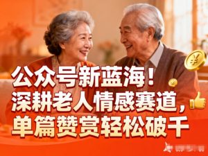 公众号新蓝海！深耕老人情感赛道，单篇赞赏轻松破1k-泱泱学习社