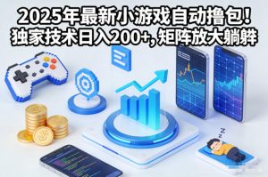 2025年最新小游戏自动撸包!独家技术日入2张+,矩阵放大躺賺【揭秘】-泱泱学习社