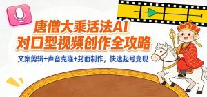 “大乘活法”AI对口型视频创作全攻略:文案剪辑+声音克隆+封面制作,快速起号变现-泱泱学习社