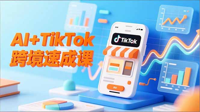 AI+TikTok跨境速成课,智能翻译、店铺定位、流程拆解,7天高效上线运营-泱泱学习社
