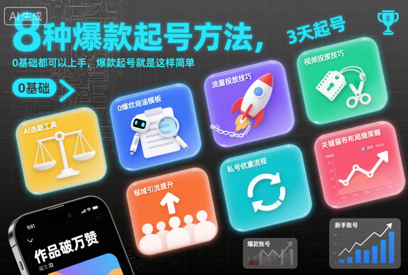 8种爆款起号方法，0基础都可以上手，爆款起号就是这样简单-泱泱学习社