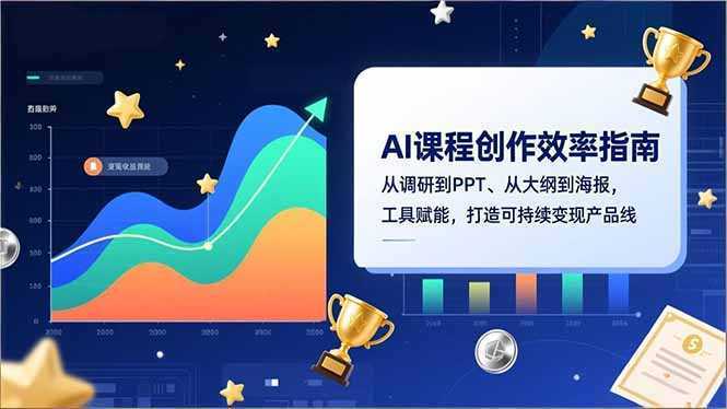 AI课程创作效率指南，从调研到PPT、从大纲到海报，工具赋能，打造可持续变现产品线-泱泱学习社