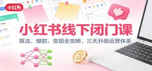 小红书线下闭门课：算法，爆款，变现全攻略，三天升级运营体系-泱泱学习社