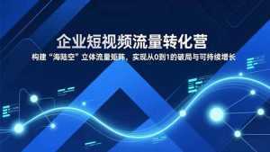企业短视频流量转化营，构建“海陆空”立体流量矩阵，实现从0到1的破局与可持续增长-泱泱学习社
