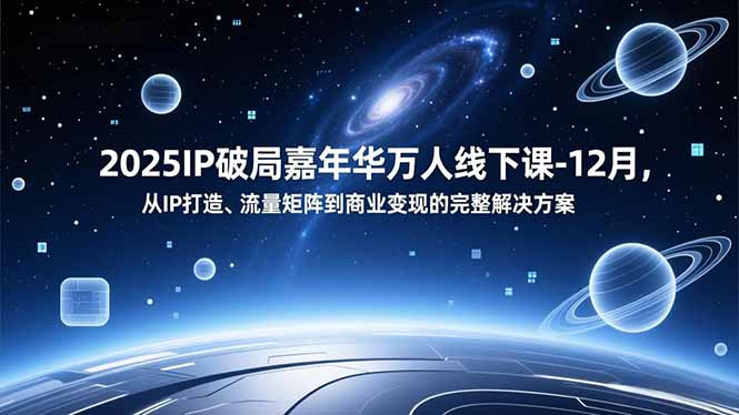 2025IP破局嘉年华万人线下课-12月，从IP打造、流量矩阵到商业变现的完整解决方案-泱泱学习社