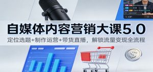 自媒体内容营销大课5.0:定位选题+制作运营+带货直播,解锁流量变现全流程-泱泱学习社