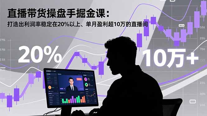 直播带货操盘手掘金课:打造出利润率稳定在20%以上、单月盈利超10万的直播间-泱泱学习社