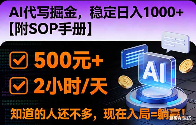 2026风口项目,AI代写掘金，稳定日入1000+，掌握核心技能【附SOP手册】-泱泱学习社