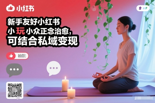 新手友好小红书小众正念治愈，玩法简单，可结合私域变现-泱泱学习社