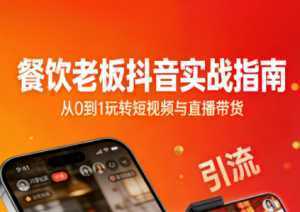 餐饮老板抖音实战指南：短视频引流+直播卖团购+精准投流+私域运营-泱泱学习社