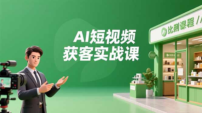 AI短视频获客实战课，数字人创作、实体行业应用、精准引流，30天获取客源月入6万+-泱泱学习社