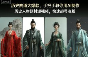 历史赛道大爆款，手把手教你用AI制作历史人物题材短视频，快速起号涨粉-泱泱学习社