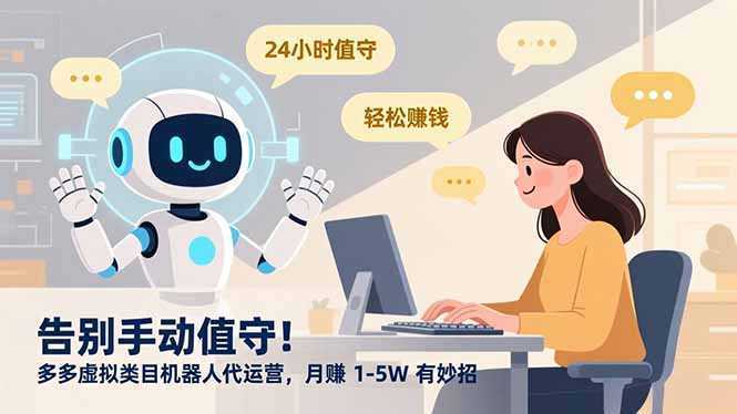 告别手动值守！多多虚拟类目机器人代运营，月赚 1-5W 有妙招-泱泱学习社