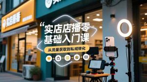 实体店播零基础入门课，实体店+短视频+直播+微信生态+私域社群，从流量获取到私域转化-泱泱学习社