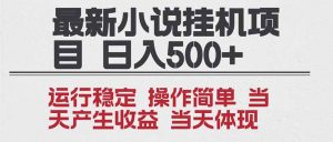2025全新小说挂机项目 年前吃肉 操作简单，单机当天收益1000+，收益无上限，可矩阵操作-泱泱学习社