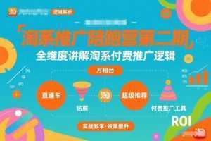 淘系推广陪跑营第二期，全维度讲解淘系付费推广逻辑-泱泱学习社