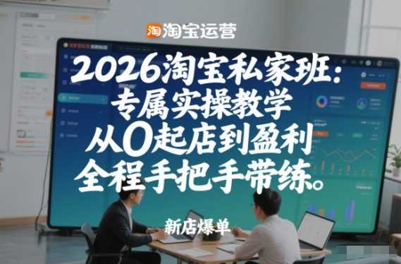 2026淘宝私家班：专属实操教学，从0起店到盈利，全程手把手带练-泱泱学习社