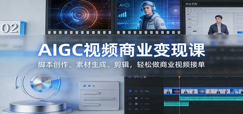 AIGC视频商业变现课：脚本创作、素材生成、剪辑，轻松做商业视频接单-泱泱学习社